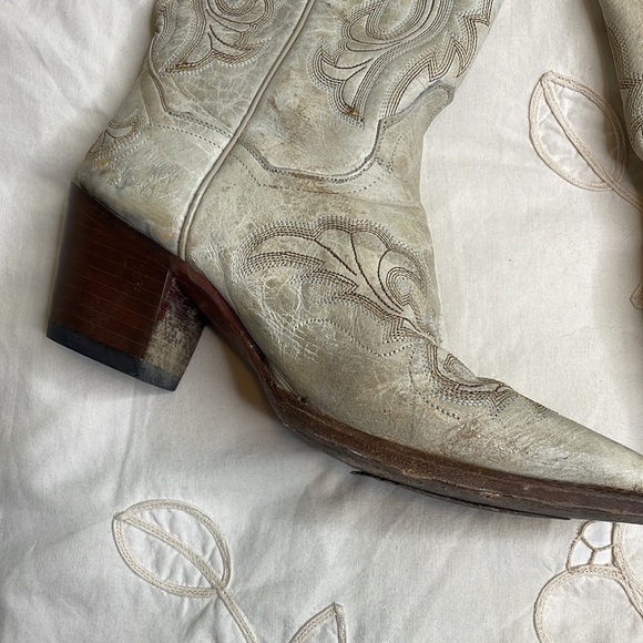 Dan Post El Paso western distressed pointed to leather cowboy boots - Picture 2 of 8